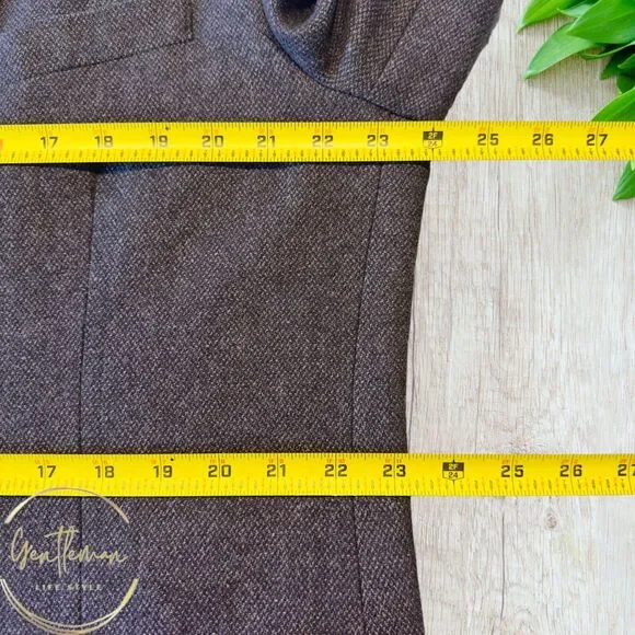 TASSO ELBA Blazer LARGE 42-44 WOOL Brown Sport Coat Two Button Jacket Brown